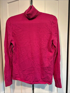 Lord & Taylor Merino Wool Turtleneck in Pink XL